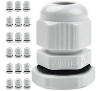 20 pezzi M16 pressacavo - Caianwin IP68 passaggio cavi impermeabile set di pressacavi per scatola di derivazione, cassetta di distribuzione, quadro per fusibili a parete, scatola elettrica di