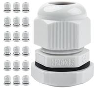 20 Pezzi M20 Pressacavo - Caianwin IP68 Passaggio Cavi Impermeabile Set di Pressacavi per Scatola di Derivazone, Cassetta di Distribuzione, Quadri per Fusibili a Parete, Scatola di Distribuzione
