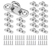 20 Pezzi M5 Piastra Ad Occhiello in Acciaio Inox, Placca Occhiello in 304 con Vite, Occhielli Inox a U, Robusta M5 Gancio per Piastra Oculare per Swing, Amaca, Aerial Yoga, Parasole, Appendere Oggetti