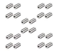 20 pezzi M6 10 x 12 mm 304 in acciaio inox 304, Distanziale Raccordo per dadi rotondi, filettatura interna, asta rotonda