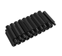 20 Pezzi M6 Distanziatore Esagonale in Nylon, Supporto Colonna in Plastica Nera Lunghezza Filettatura 8Mm for Applicazioni di Ingegneria Fai da Te(M6x45+8mm)