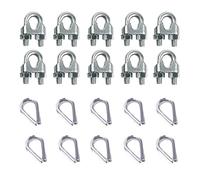 20 Pezzi M6 Fune Metallica Morsetto, Clip Cavo Acciaio Inossidabile, Ditale della Fune Metallica, per Funi Metalliche, Funi, Fili d'acciaio, Funi Metalliche, Cavi