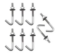 (20 pezzi) M6 x 60 mm Bullone di ancoraggio per calcestruzzo Viti J Gancio in acciaio inossidabile 304 7 Forma Gancio da parete Ganci a gambo lungo con rondella esagonale