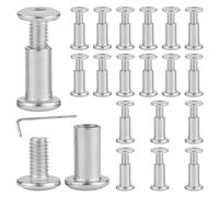 20 Pezzi M8 × 25mm Viti di Collegamento, Robuste e Facili da Usare, Viti per Mobili con Chiave Esagonale, Viti a Manicotto, per Mobili, Armadi, Assi di Legno (Argento)