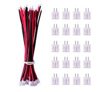 20 Pezzi Micro JST PH 2.0 2-Pin Maschio Connettore con Filo e 20 Pezzi 10 cm Rosso e Nero Silicone Filo del Cavo con Connettore Femmina
