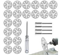 20 Pezzi Mini Dischi da Taglio Diamantati, 22MM Dischi Diamantati per Dremel di Tagliante Sega con 4 Mandrino da 3 MM Utensili Rotanti Cacciavite a Croce in Cristallo per Tagliare Pietra Ceramica Pias