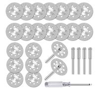20 Pezzi Mini Dischi da Taglio Diamantati per Dremel con Gambo da 3 mm per Tagliare Pietra, Vetro, Ceramica