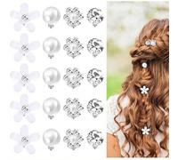 20 Pezzi Mini Fermagli per Capelli a Fiore, Mollette Capelli Bambina e Donna, Accessori Capelli Comunione e Sposa, Piccoli Fiori Bianchi per Acconciature Quotidiane ed Eleganti, 0.6 Pollici