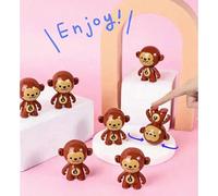 20 pezzi Mini giocattoli a dondolo, scimmia colorata, scimmia carina, figurine a dondolo a tema spaziale, mini giocattoli a dondolo a forma di scimmia, decorazioni per animali rotanti reversibili, ide