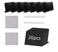 20 Pezzi Mini Lavagna,Lavagnette Cancellabili con Penna e Panno,Cartellini Prezzi Segnaposto con Numeri Tavoli per Ristorante,Buffet,Matrimoni,Feste,Bar e Decorazione