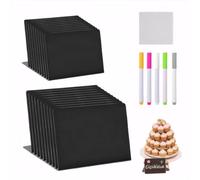 20 Pezzi Mini Lavagne 10x7,6cm, Piccole Lavagnette Cancellabili con 5 Pennarelli e Pezza, Lavagne per Matrimoni, Buffet, Feste, Numeri di Tavolo e Cartellini Prezzi