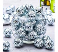20 pezzi Mini palle da discoteca - Decorazione retrò anni '70 in vetro riflettente argento, adatta per decorazione estetica della stanza, matrimonio, festa, decorazione natalizia 1/10/33/48 pezzi 3 cm