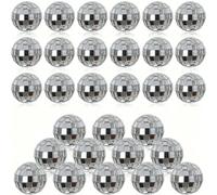 20 PEZZI Mini Palline da discoteca, decorazione torta a sfera da discoteca argento, palline a specchio argento riflettenti, adatte per decorazioni da festa in discoteca e torte negli anni '70 - senza