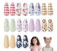 20 Pezzi Mollette Neonata per Capelli, Fermacapelli per Bambini, Fantasia Floreale, Clip Antiscivolo in Tessuto, Accessori per Capelli per Ragazze (10 Stile)
