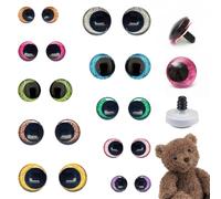 20 Pezzi Occhi Amigurumi,12mm/14mm/16mm/18mm/20mm Occhietti per Amigurumi Colorati,Occhi di Sicurezza Glitter per Gli Animali all'Uncinetto,Occhi per Bambole con Rondelle,Occhi Glitter per Pupazzi
