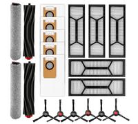 (20 Pezzi) Omni S1 Pro Ricambi Compatibili con Eufy Omni S1 Pro Robot Aspirapolvere, 2 Spazzole a Rullo in Gomma, 2 Mop a Rullo, 6 Spazzole Laterali, 5 Sacchetti per la Polvere, 5 Filtri HEPA