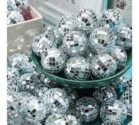 20 pezzi Palline a specchio Ornamento Mardi Gras Mini Piccolo Palla Disco Appesa Decorazioni Palla Riflettente Per Festa A Tema Anni '70 Albero Compleanno Matrimonio (Argento) 10 pezzi,20 pezzi,5 pezz