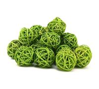 20 Pezzi Palline di Rattan di Vimini, Orbs Decorativi Riempitivi per Vasi per Ornamenti per la Casa Artigianale per Decorazioni Natalizie per Feste di Matrimonio in Giardino(giallo)