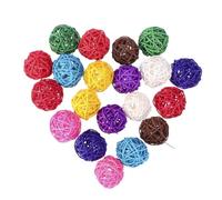 20 Pezzi Palline Rattan Colorate 5cm in Vimini per Decorazioni