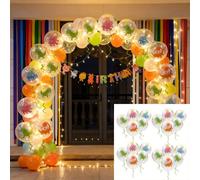 20 pezzi Palloncini trasparenti a forma di dinosauro da 12 pollici - Palloncini in lattice a forma di dinosauro (T-Rex, Triceratopo, Brachiosaurio) per feste di compleanno, decorazioni a tema dinosaur