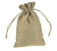 20 pezzi Panno Di Lino Di Iuta Sacchetti Regalo con Coulisse, PLECUPE 9x12cm Vintage Colore Puro Biancheria Borse Borse da Regalo Tela da Imballaggio Sacchetto dei Monili Candy Bags, Cachi