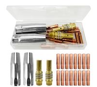 20 Pezzi Parti Usurate Accessori per Saldatrice a Gas di Protezione per Saldatura AK15 MB15, 16 Ugelli M6 0.6/0.8/0.9/1.0/1.2mm,2 Ugelli per Gas 2 Portaugelli con Molle Fisse