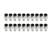 20 pezzi PC4-M6 foro per raccordi pneumatici da 4 mm per accoppiatore per tubi da 4 mm con filettatura M6 per dispositivi di controllo fluidi