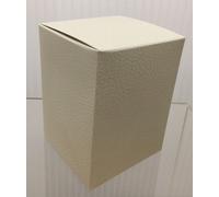 20 PEZZI PELLE BIANCA Scatola pieghevole 9X9X14 cm 0L6P