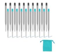 20 Pezzi Penna Refill,Ricariche Blu,Ricarica oleosa, Ricarica Penna a Sfera, Ricarica sostituibile in metallo da 100 mm, Compatibile con la maggior parte delle penne a sfera,Nero e blu