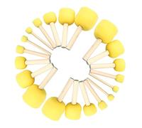 20 Pezzi Pennelli In Spugna Rotondi Spugna Pennello Rotonda Spugne Pennelli con Manico in Legno per Bambini Pittura Artigianato e Fai Da Te