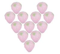 20 Pezzi Perline di Fragola in Vetro Rosa per Gioielli Fai da Te | Perline Sciolte per Artigianato, Superficie Liscia, Colori Vivaci, per Chi Crea Collane e Accessori