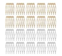 20 Pezzi Pettini Laterali in Metallo 5 Denti, pettinini per Velo, Lato per Capelli per Capelli da Donna Francese con Denti per Accessori per Capelli con Clip per Chignon Argentato & Oro.