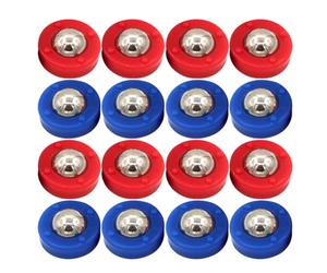 20 Pezzi Pezzi per Shuffleboard da Tavolo, Set Mini Pucks e rulli | Acciaio e Plastica, Rosso e Blu, Installazione Rapida, per Tavoli da Gioco e Serate in Famiglia