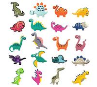 20 pezzi piccole macchie di dinosauro e animali cartoni animati, adesivi da stiro e cucito, accessori fai da te per abbigliamento, cappelli e zaini