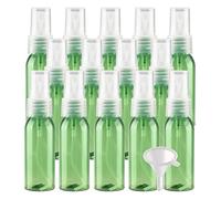 20 Pezzi Piccolo 30ml Flacone Spray Vuoto Plastica Verde, Portatile Flacone Spray per Nebbia con Testina di Spruzzo Trasparente, Riutilizzabile Bottiglia di Profumo, Cosmetica, Viaggio con 2x Imbuti
