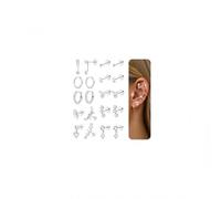 20 Pezzi Piercing Elice Orecchio Acciaio Chirurgico, Orecchini Set Oro Argento, Borchie Cerchi 316L Medicali, Ipoallergenici, Piercing Conca Elice Trago Orecchio Oro Argento