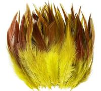 20 pezzi piume di fagiano di pollo piume artigianato accessori per capelli fai da te centrotavola matrimonio carnevale decorazione orecchini creazione di gioielli-piume gialle