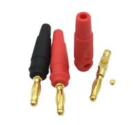20 pezzi placcati in oro 4 mm spina a banana vite a morsetto adattatore connettore sonde di prova(Yellow)