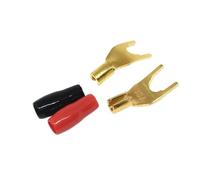20 pezzi placcati in oro cavo altoparlante senza saldatura banana terminale a forcella Y connettore spina(10Red 10Black)