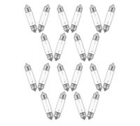 20 pezzi Plafoniera Auto T11 in Vetro e Metallo, Luce interna | Guida Notturna e Interni Camper, Trasparente, Resistente alle Intemperie, Installazione Rapida