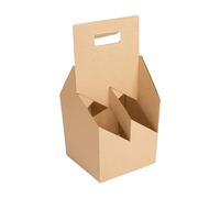20 pezzi - Porta bottiglie, 4 bottiglie 330 G/M2 15 x 15 x 32 cm naturale cartone ondulato microcanale