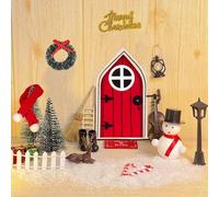 20 Pezzi Porta Elfo Natale, Porta degli Elfi di Natale in Miniatura, Decorazioni Ornamento di Natale con Stivali Lanterna Albero di Natale Ghirlanda Scopa Scala Tappeto Elfo Natale Porta Magica