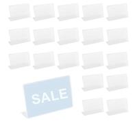 20 Pezzi Porta Etichette Trasparente, Porta Cartellino del Prezzo, Supporti a Forma di L per Visualizzare i Prezzi Porta Prezzi per Panetterie, Negozi di Alimentari, Uffici (8 x 5 cm)