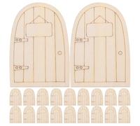 20 Pezzi Porta Fatata in Legno Miniatura Grezza | Superficie Liscia e Venatura Visibile, Facile da Dipingere e Incollare, per Micro Paesaggi e Case Piccole
