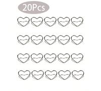 20 pezzi, portafoto/porta biglietti da visita in metallo a forma di cuore e triangolo, supporto per carte da tavolo per matrimoni e banchetti, 3x2cm Tagli UnicaLega di ferro
