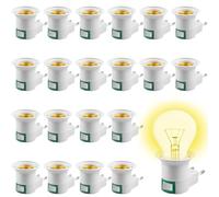 20 Pezzi Portalampada E27 Senza Cavo, Portalampada Con Interruttore, Portalampada Senza Cavo, Portalampada E27 Con Cavo per Applique, Lampada Cucina, Lampadina LED