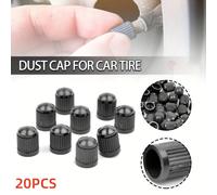 20 Pezzi Premium Coprivalvole in Plastica ABS Nera - Antipolvere, Impermeabile e Copertura Ermetica - Proteggere Gli Pneumatici Di Auto, Camion, Motociclette E Biciclette Da Detriti E Umidità 20 pezzi