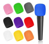 20 pezzi, protezione antipop per microfono, protezione dal vento, colorato, copertura per microfono, antipolvere, in schiuma, riutilizzabile, per le attività all'aperto