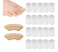 20 Pezzi Protezione Dita Piedi Silicone,Protezione Mignolo Piede,Copri Piedi Traspiranti Separatore Dita Piede,Silicone Anti-Friction Toe Protector,Protezione Alluce,Proteggi Dita Piedi Gel