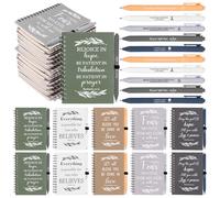 20 pezzi regali cristiani sfusi cristiano spirale Notebook Bibbia Versi Penna a sfera Scrittura Religiosa Inspirational Regalo Preghiera Diario per Donne Uomini Chiesa Forniture scolastiche